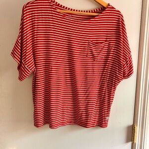 Albion Red and White Dolman Sleeve Boxy Tee